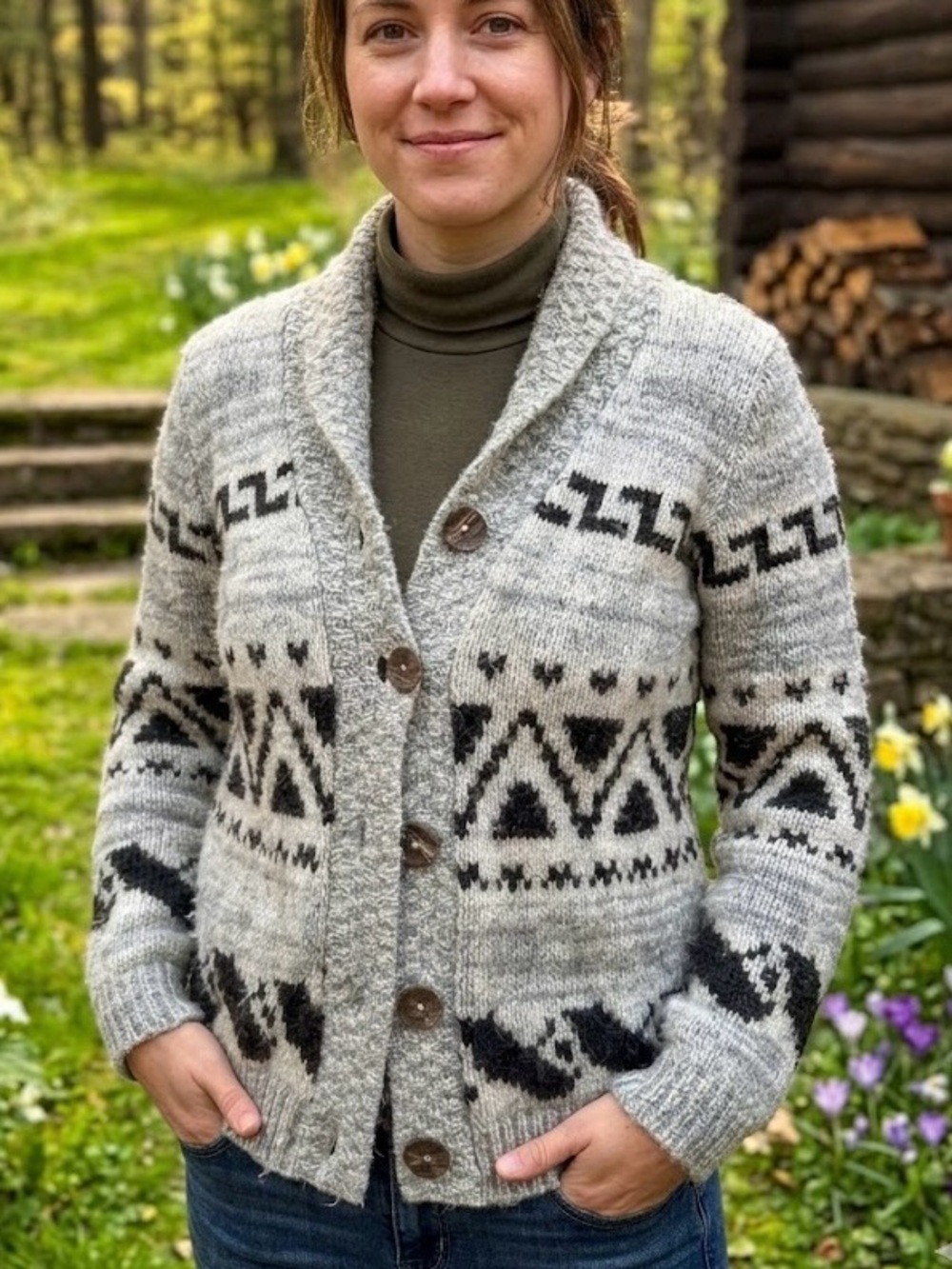 Harlow Southwestern Geometric Aztec Nordic Cardigan Sweater Cottagecore Boho